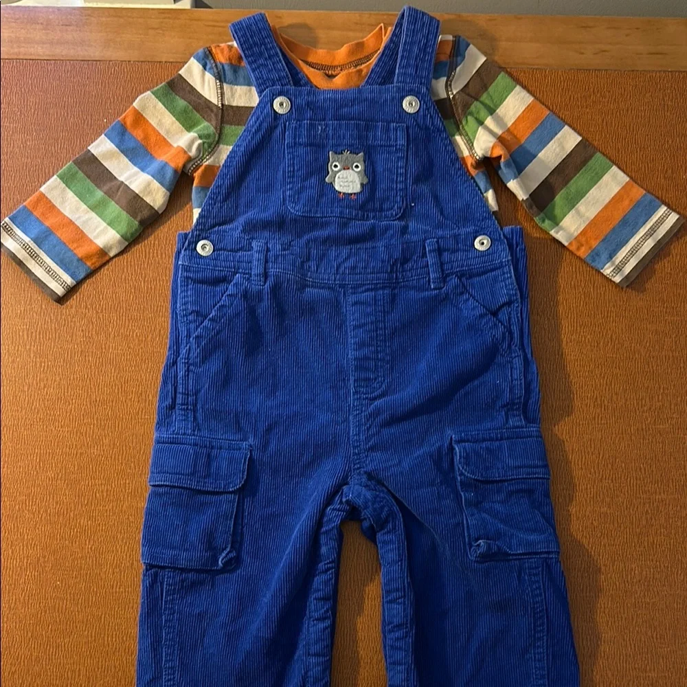 Gymboree Blue Denim Overalls with Owl‎